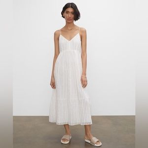 Club Monaco White Sleeveless Tiered Maxi Dress